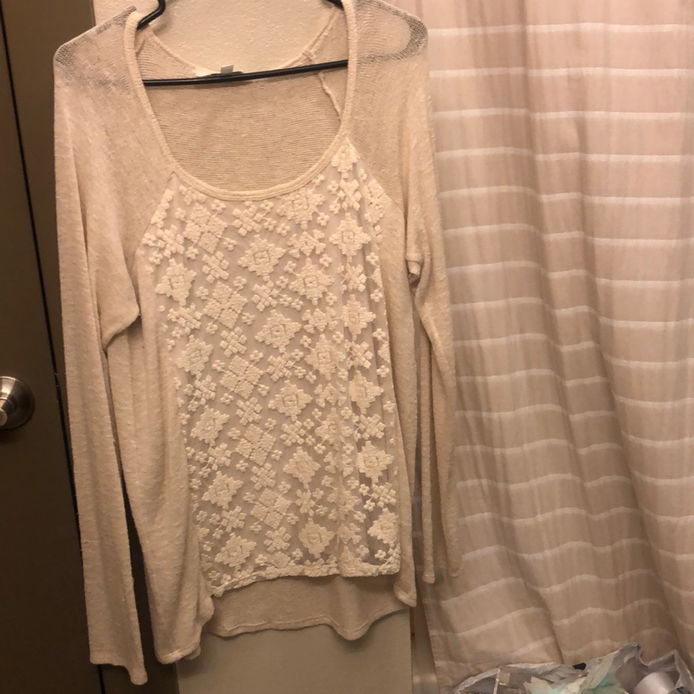 Thin white sweater